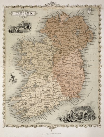 Karte von Irland, veröffentlicht um 1850 von C. Montague